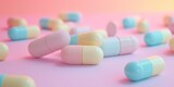Fototapeta Mapy - Colourful Antibiotic Pills - the Concept of Medical Antibiotics and Healthcare