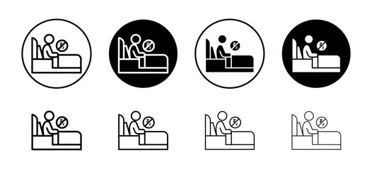 Sticker - Sleep deprivation vector icon set collection. Sleep deprivation Outline flat Icon.