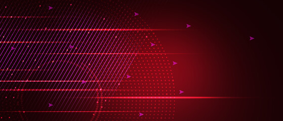Poster - illustration smooth lines in dark red background