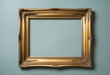 Wooden picture frame on clear background
