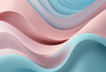 Wall Mural - elegant soft waves background in light blue and pastel pink