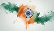 Colorful abstract representation of the Indian flag using smoke.