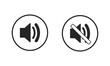 Loudspeaker vector icon illustration. Volume mute vector icon illustration. 