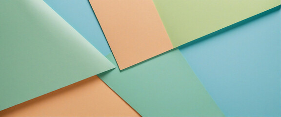 Colorful geometric paper pattern with soft green and blue tones