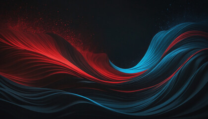 Wall Mural - Colorful abstract background with bright light and empty space, featuring a rough gradient wave pattern in blue, black, and red tones.