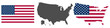 © Sam - United States of America, USA flag and map vector illustration
