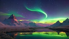 Beautiful Aurora At Night Video Footage 4k