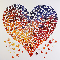 Wall Mural - A heart made out of little hearts