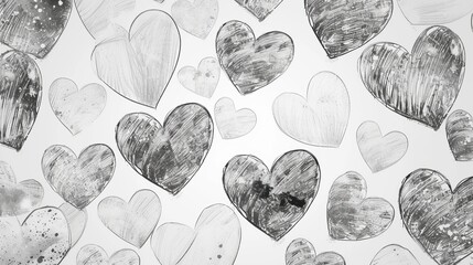 Canvas Print - background with hearts illustration.