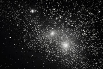 Canvas Print - a captivating black and white photo capturing a cluster of stars. perfect for astronomy enthusiasts 