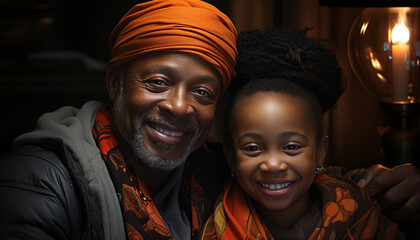 Poster - Smiling father and son, a bond of love and joy generated by AI