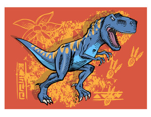 Wall Mural - Tyrannosaurus Rex Dinosaur Vector Illustration Art Design