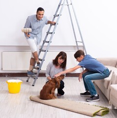 Wall Mural - Young family doing home renovation