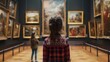 © Barbara Taylor - young child looking at paintings at a musuem
