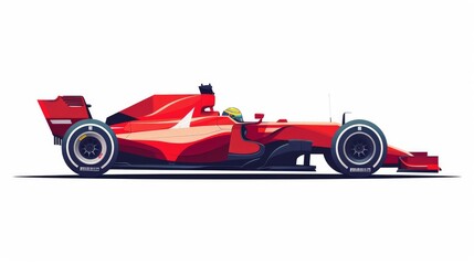 Wall Mural - F1 3d race car icon transport jet logo sport auto racing symbol concept art design template vector isolated red black turbo jet power hybrid white background race single seater