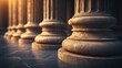 Majestic columns of a neoclassical building symbolizing law and justice