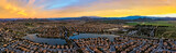 Fototapeta Dziecięca - Sunrise in Menifee, California., USA. This is a 5 image aerial panoramic at 400' above ground level.