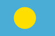 Flag of Palau. Palau flag. National symbol. Country in Oceania