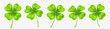 Lucky clover leaf  set in realistic style. Cartoon single shamrock. Beautiful artwork with gradient mesh.