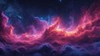  a purple and red cloud filled with stars and a blue sky filled with stars and a red and blue cloud filled sky filled with stars.