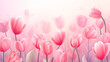 Kwiatowe różowe minimalistyczne tło na życzenia z okazji Dnia Kobiet, Dnia Matki, Dnia Babci, Urodzin czy pierwszego dnia wiosny. Szablon na baner lub mockup. 