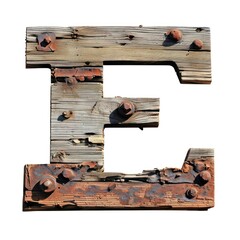 Wall Mural - a wooden letter with rusted screws