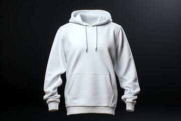 White Hoody Mockup Template Front View with Space for Your Printing