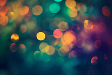 A Myriad Of Colorful Bokeh Lights, With A Blend Of Green, Blue, And Red Hues.