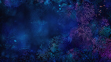 Abstract Blue And Purple Swirls Resembling Digital Fingerprint Patterns.