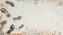 Dark Footprints On A Vintage Grunge Background Background.