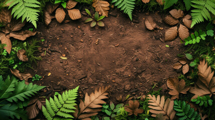 Sticker - Verdant leaves and rich soil create a peaceful forest scene.