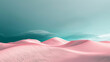 Desolate Pale Pink Dunes in Contrasting Teal Skies