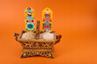 Leinwandbild Motiv Losar Tibetan New Year. A Chemar box for Tibetan New Year with roasted barley and barley flour.