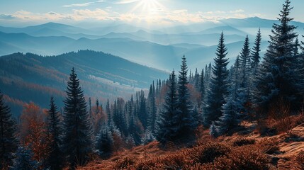 Canvas Print - sunset in the mountains