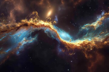 Wall Mural - an ethereal bridge of stardust spanning between two colliding galaxies with vibrant celestial phenom