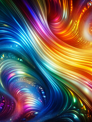 Wall Mural - abstract texture computer wallpaper and background with waves and curves in vivid colors. artistic p