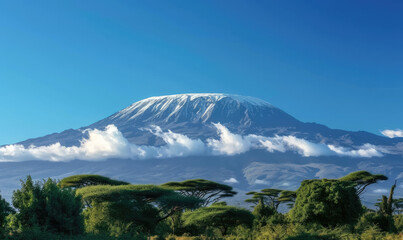 Wall Mural - Snow on top of Mount Kilimanjaro in Tanzania