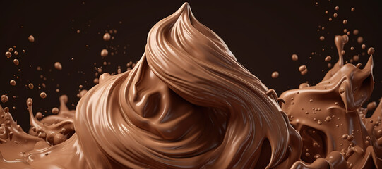 Wall Mural - splash of chocolate milk ice cream 38