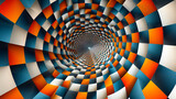 Fototapeta Perspektywa 3d - Background with twisted checkered colors.