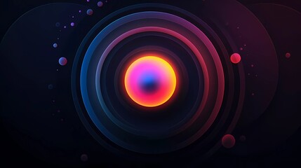 Sticker - gradient black background with circle theme. generative ai