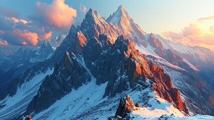 Canvas Print - sunrise in the mountains