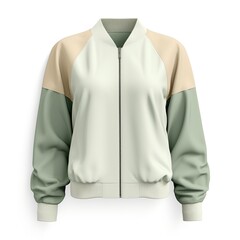 Poster - Stylish designer bomber jacket isolated on white background 