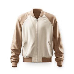 Poster - Stylish designer bomber jacket isolated on white background 