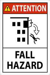 Poster - Attention Sign, Fall Hazard