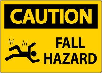 Wall Mural - Caution Sign, Fall Hazard