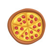 3D sliced pizza on white background. Plasticine cartoon style icon. Vector illustration design.