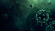 © Liliia - 3D illustration of green virus particles on a dark background, symbolizing scientific concepts of virology and infectious diseases