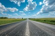 asphalt road panorama in countryside on sunny summer