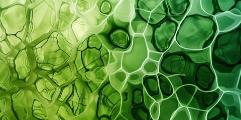 Wall Mural - Abstract cellular pattern, with organic shapes in various shades of green