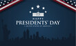 Presidents Day of America Background with White House Symbol. America Vector Illustration